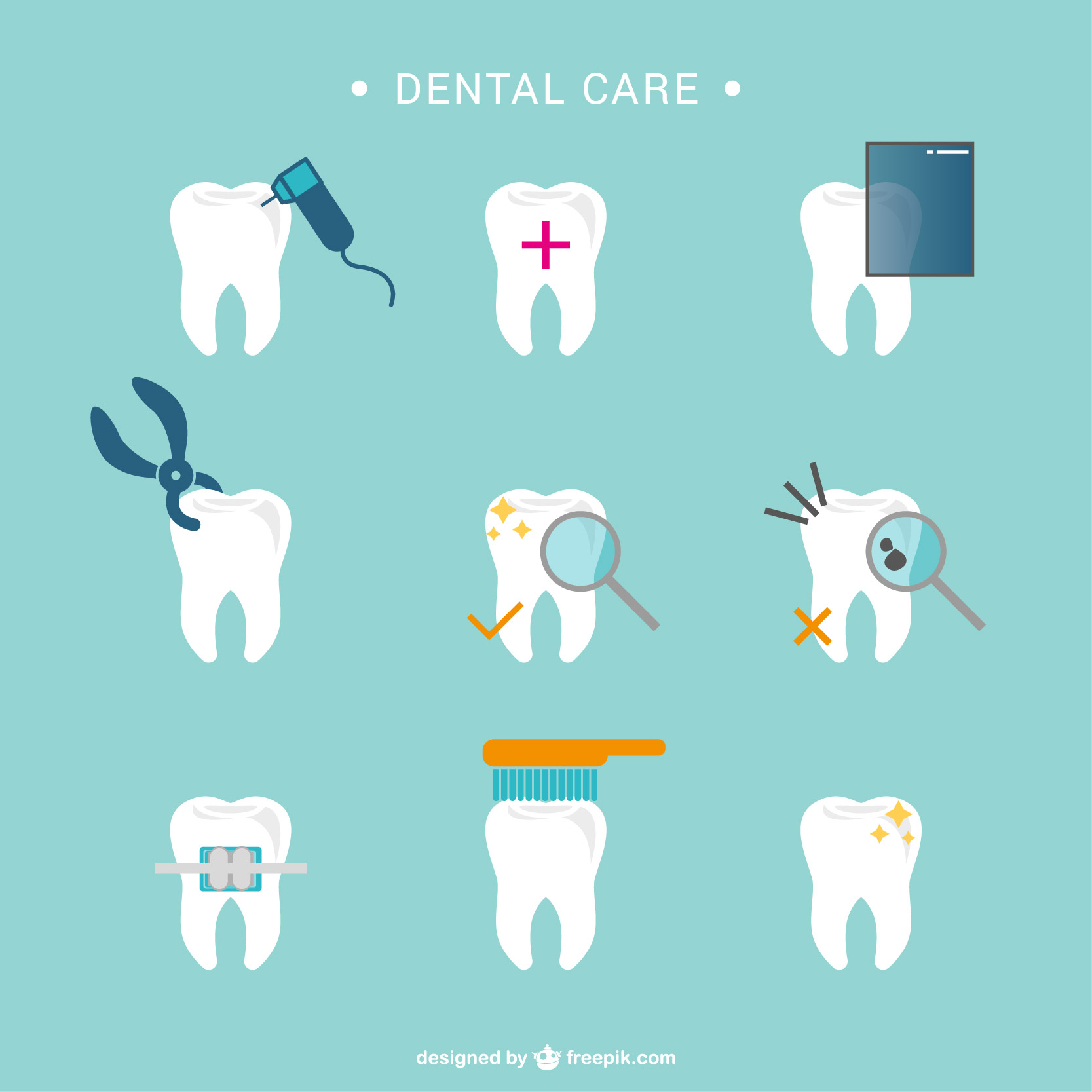 dental care vector icons