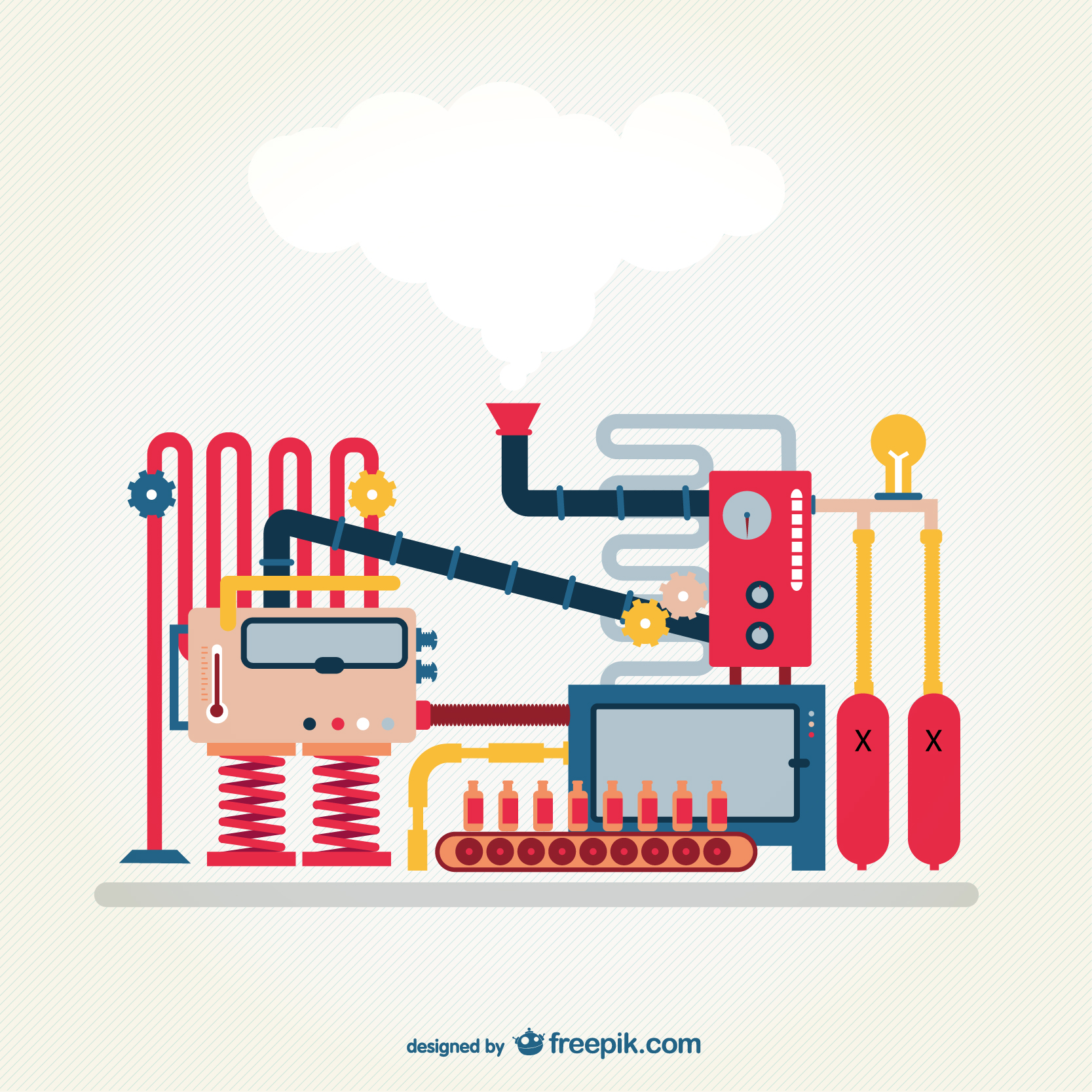 cartoon industrial machine vector graphics