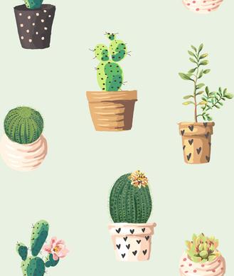 vintage plant seamless pattern vectors