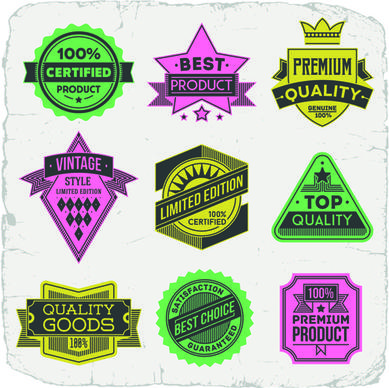 vintage colored label high quality vector