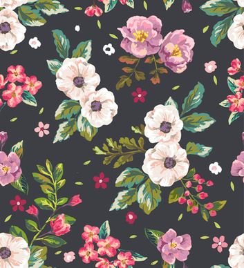 retro flower pattern seamless vector