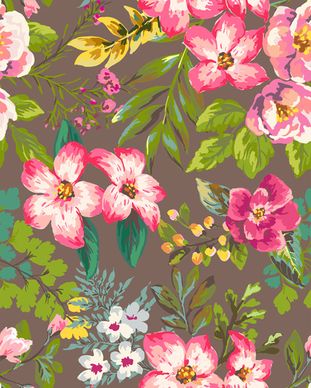 retro flower pattern seamless vector