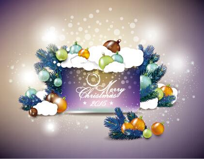 elegant christmas colored baubles background art