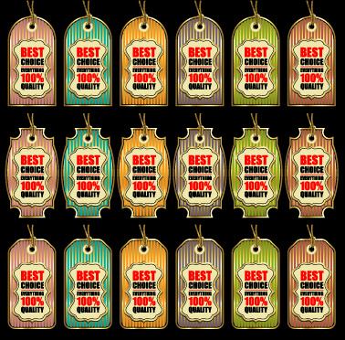 golden best sales tags vector