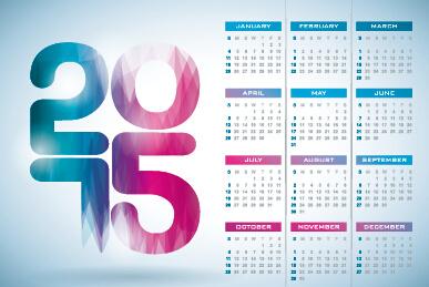 calendar15 modern style vector set