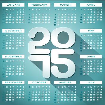 calendar15 modern style vector set