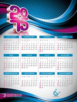 calendar15 modern style vector set