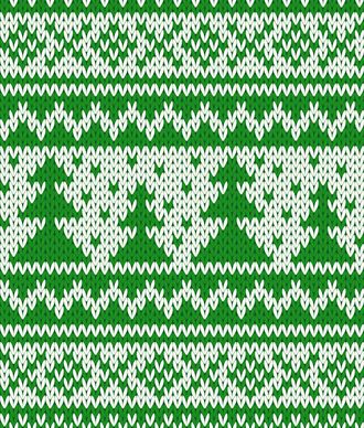 knitted fabric christmas pattern vector set