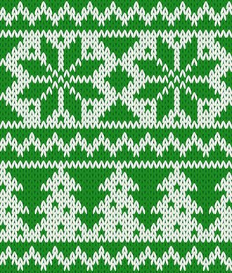 knitted fabric christmas pattern vector set