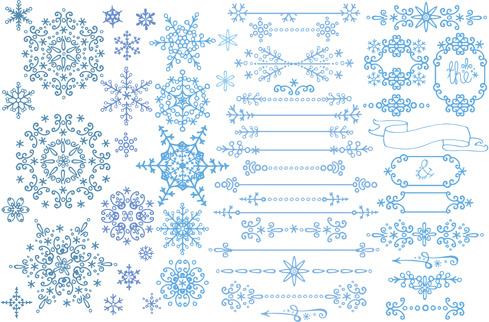 christmas snowflake ornaments elements vector