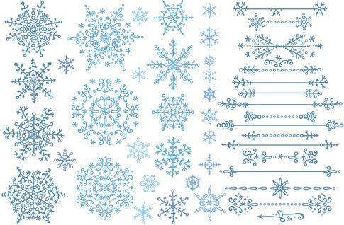 christmas snowflake ornaments elements vector