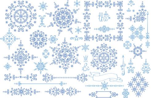 christmas snowflake ornaments elements vector