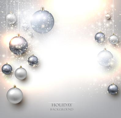 shiny holiday baubles vector background