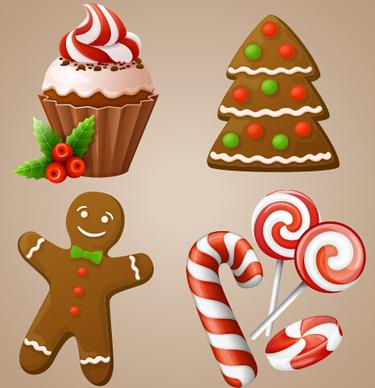 christmas sweet elements vector