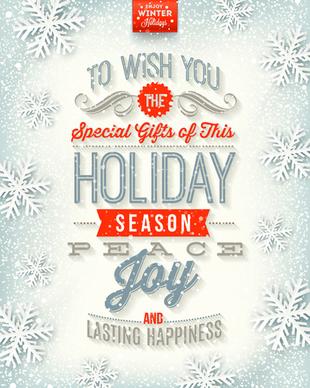 winter snowflake holiday background vector