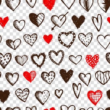 love with hearts patterns seamless vector set