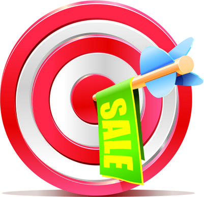 red aim target sales elements vector