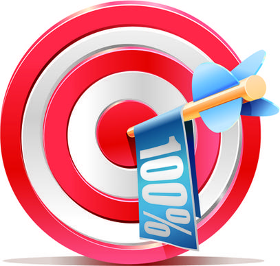 red aim target sales elements vector