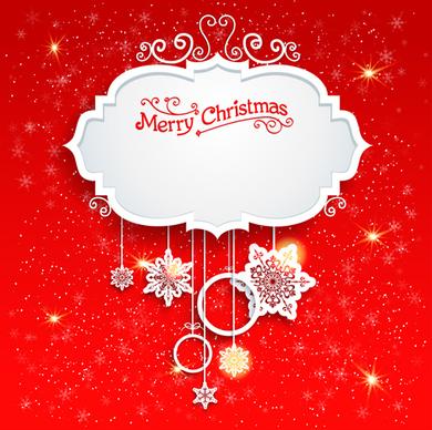 red style christmas shiny greeting card vector