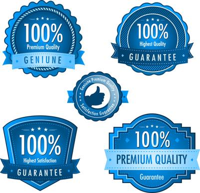 blue premium quality labels creative vector