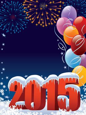 2015 holiday background with colored balloon vector