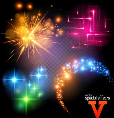 colored light special effects vector