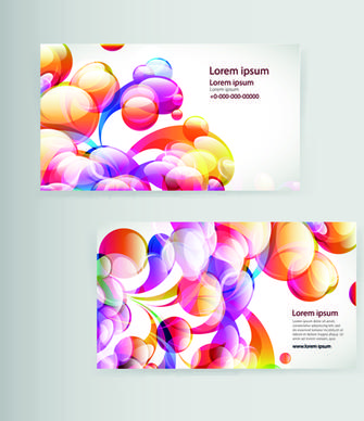 dynamic colored elements business cards vector