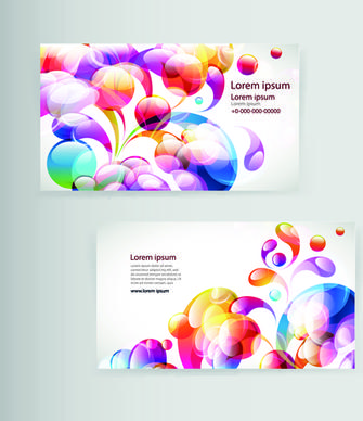 dynamic colored elements business cards vector