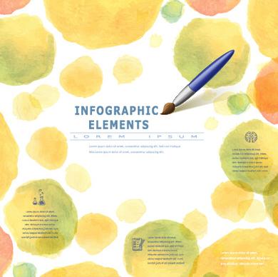 watercolor infographics elements vector