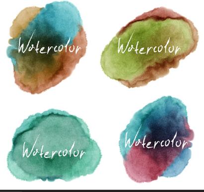 grunge watercolor blots vector