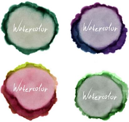 grunge watercolor blots vector