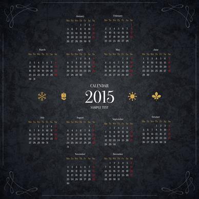 black15 new year calendar vector