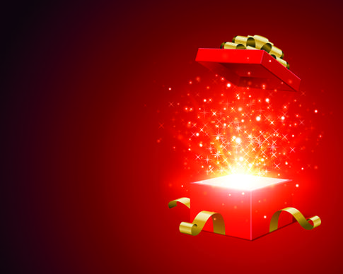 2015 christmas gift box shiny background vector