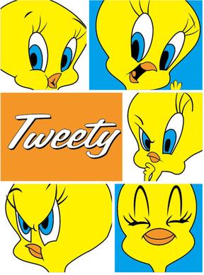 cute tweety cartoon vector