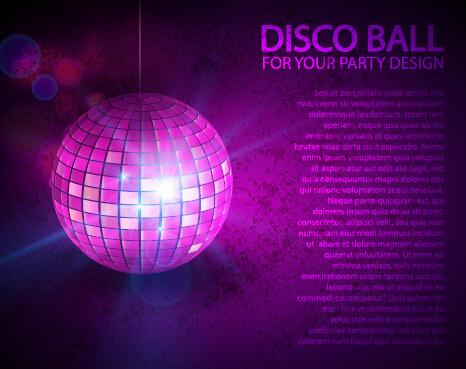 rainbow disco ball background vector