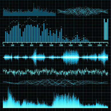 vector audio waves background graphics