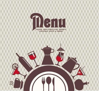 modern restaurant menu vector cover set