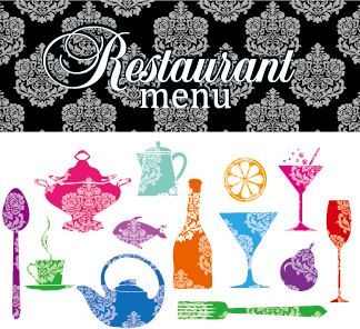 modern restaurant menu vector cover set