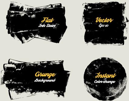 grunge ink shapes background vector