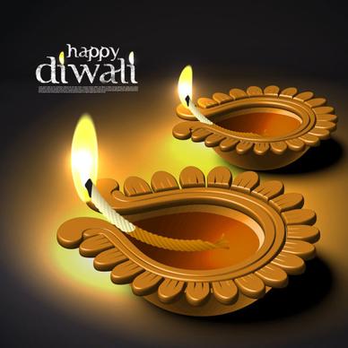 beautiful happy diwali backgrounds vector