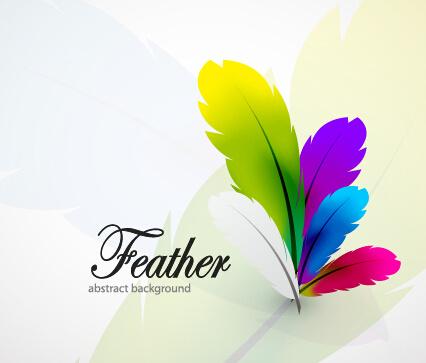 colored feathers art background