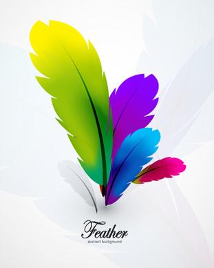 colored feathers art background