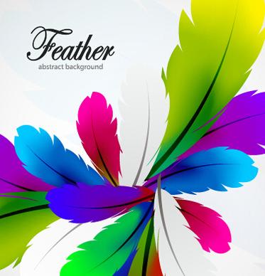 colored feathers art background