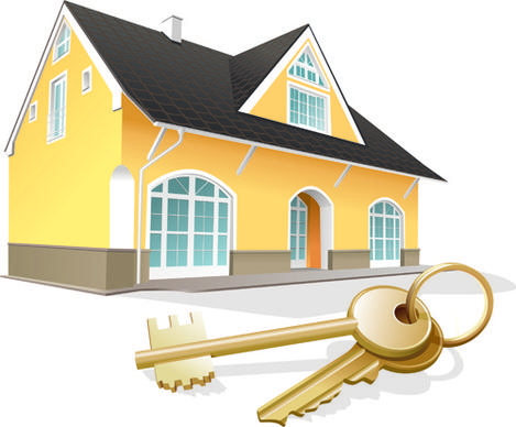 house and keys vector design