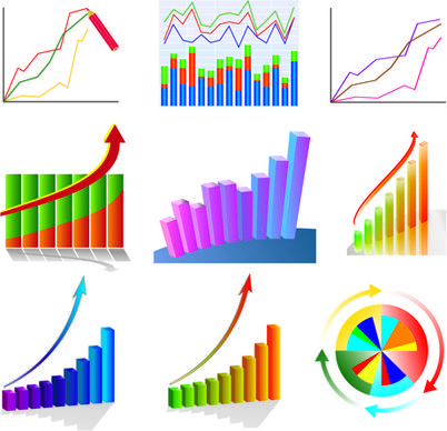 charts and information elements vector