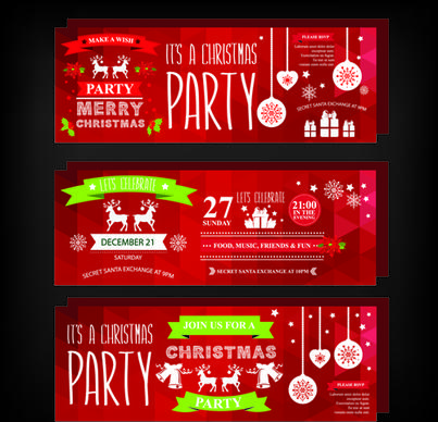 2015 christmas party invitation banners vector