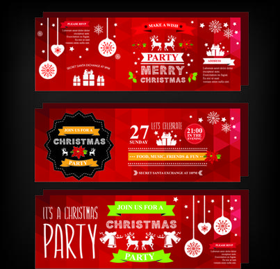 2015 christmas party invitation banners vector