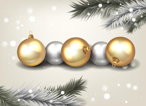 2015 new year and christmas baubles shiny background