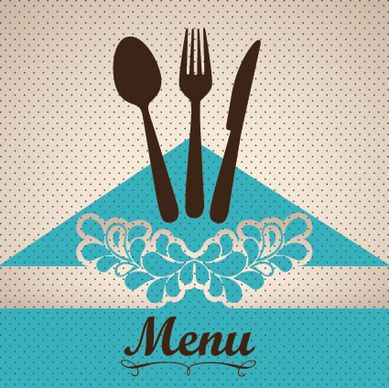 restaurant menu cover with tableware vector