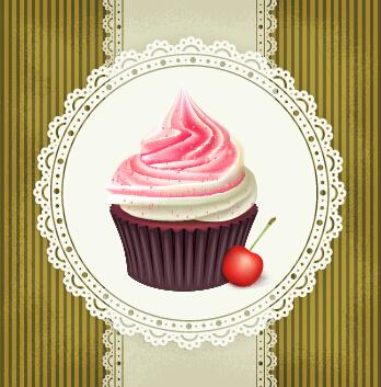 ornate cakes background vector